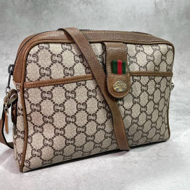 Gucci GG Sherry Line Shoulder Bag Brown Leather in Brown Leather from The Reluxe, photo 1 of 1