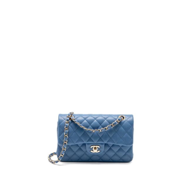 Chanel Small Classic Double Flap Bag Caviar Blue LGHW in Blue Caviar leather from EMIER, photo 1 of 1