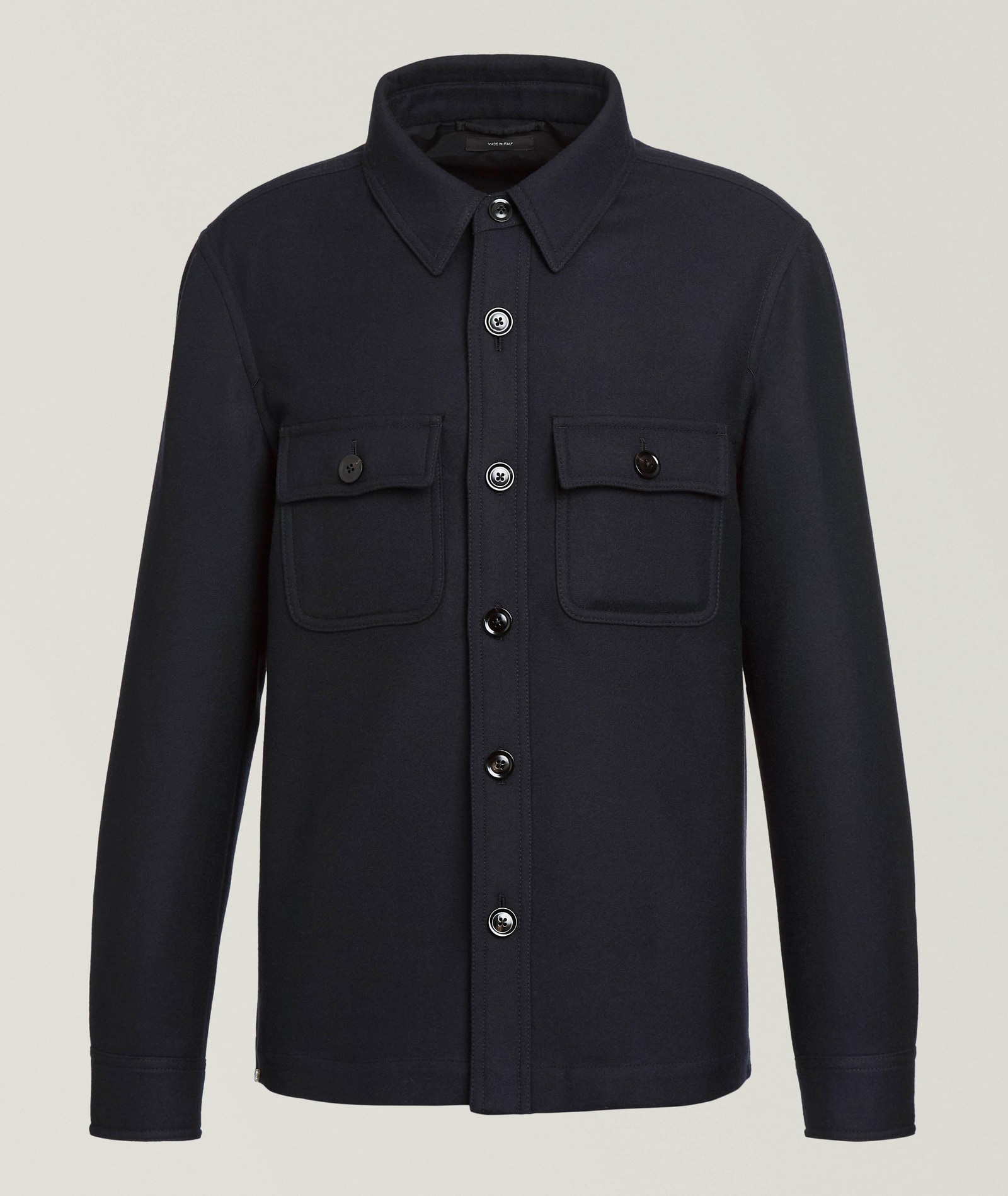 TOM FORD Wool-Silk Overshirt in Blue 96% wool, 4% silk, image 1 of 1 from Harry Rosen