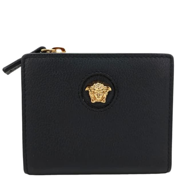 Versace La Medusa Small Leather Wallet Black in Black Leather from Dallas Designer Handbags, photo 1 of 1