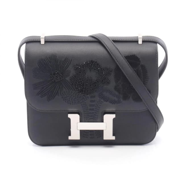 Hermès Shoulder Bag Constance 3 Mini Dancing Flowers Black Calfskin in Black Calfskin from The Reluxe, photo 1 of 1