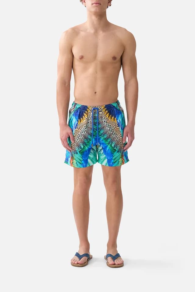 Camilla eBoutique MID LENGTH BOARDSHORT WITH ELASTIC WAIST JUNGLE FLIGHT, image 1 of 1 from CAMILLA