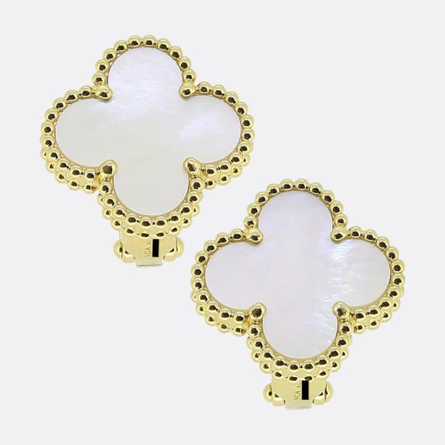 Van Cleef & Arpels Vintage Alhambara Mother of Pearl Earrings from The Vintage Jeweller, photo 1 of 1