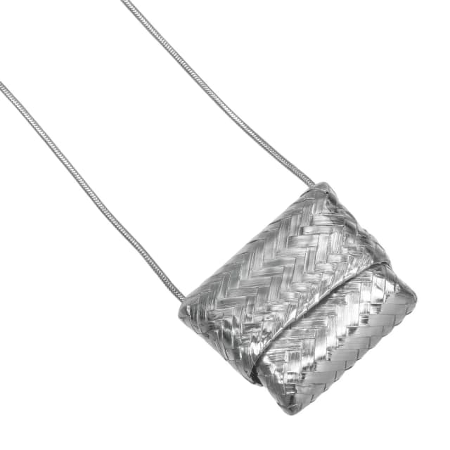Tiffany & Co. Pilkes Long Necklace Intrecciato Back Vintage 925 Sterling Silver in Silver Woven leather from The Reluxe, photo 1 of 1