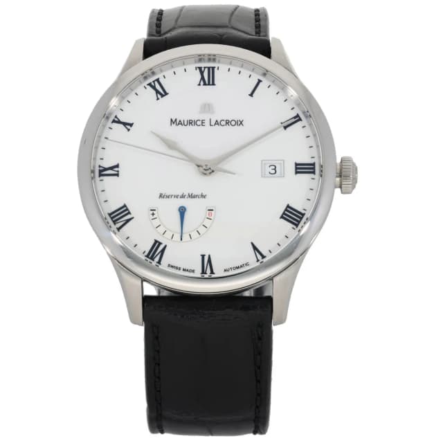 Maurice Lacroix Masterpiece Réserve de Marche MP6807 38mm Stainless Steel Watch in Leather from H&T, photo 1 of 1