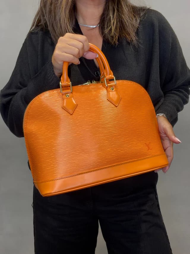 Louis Vuitton Epi Leather Alma PM Hand Bag Mandarin Orange in Orange Leather from Season 2 Consign, photo 1 of 1