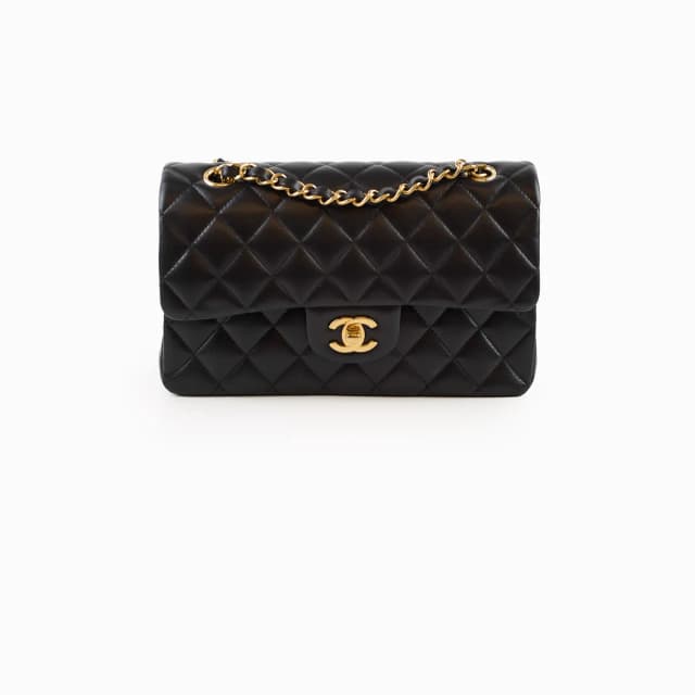 Chanel Small Classic Flap Black Lambskin in Black Lambskin from The Purse Affair, photo 1 of 1