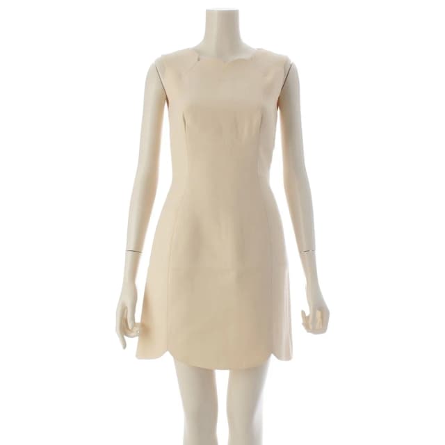 Dior Raf Simons Era Wool Silk Technical Scallop Sleeveless Dress Ivory 34 in White Silk from The Reluxe, photo 1 of 1