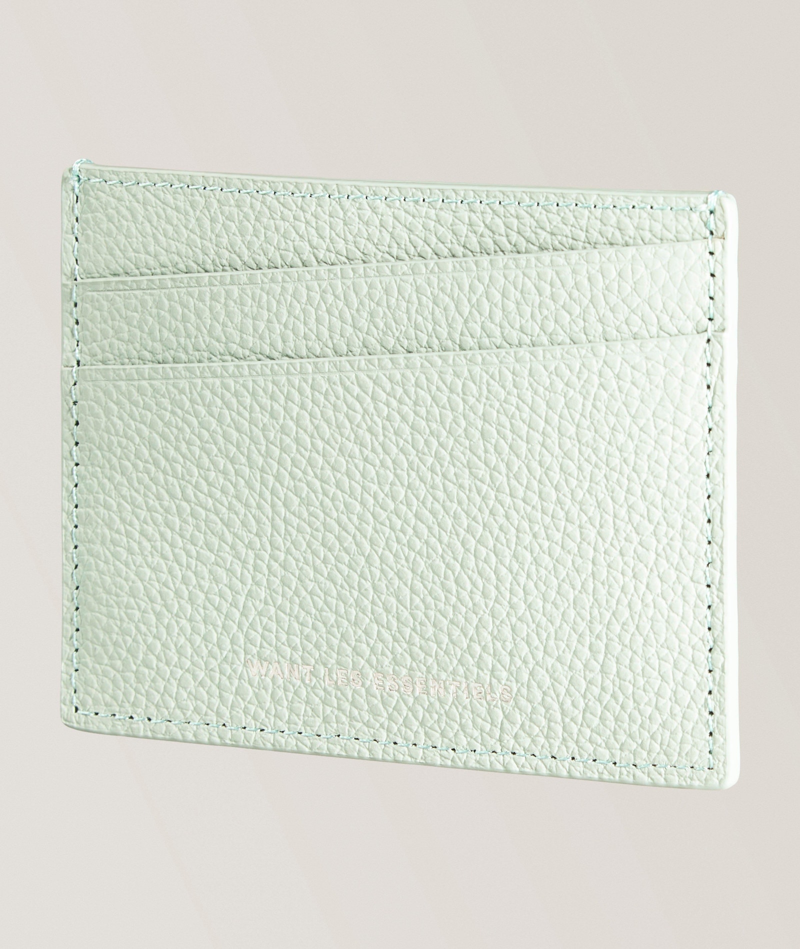 Want Les Essentiels Branson Pebble Grain Leather Cardholder in Blue Leather, image 1 of 1 from Harry Rosen