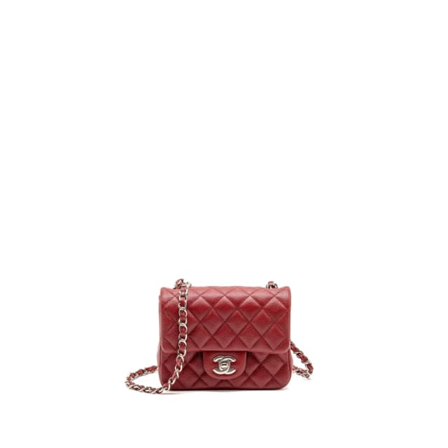 Chanel Mini Square Flap Bag Caviar Red SHW in Red Caviar leather from EMIER, photo 1 of 1