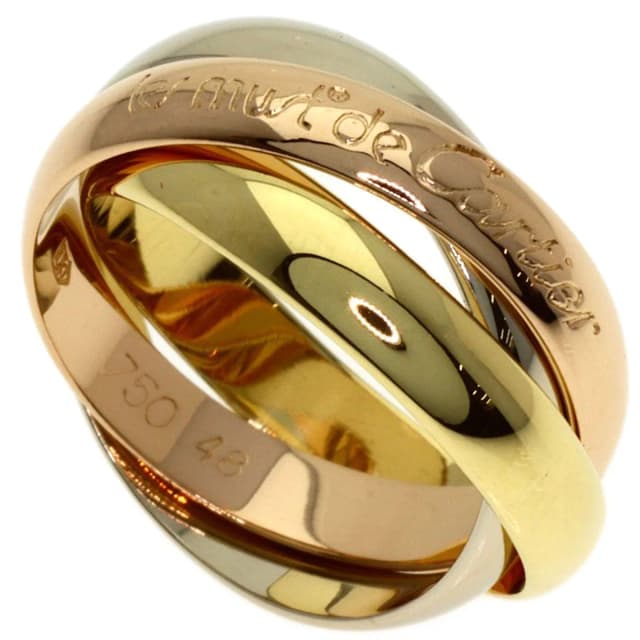 Cartier Trinity 48 Ring 18K Yellow Gold 18K White Pink in White from The Reluxe, photo 1 of 1