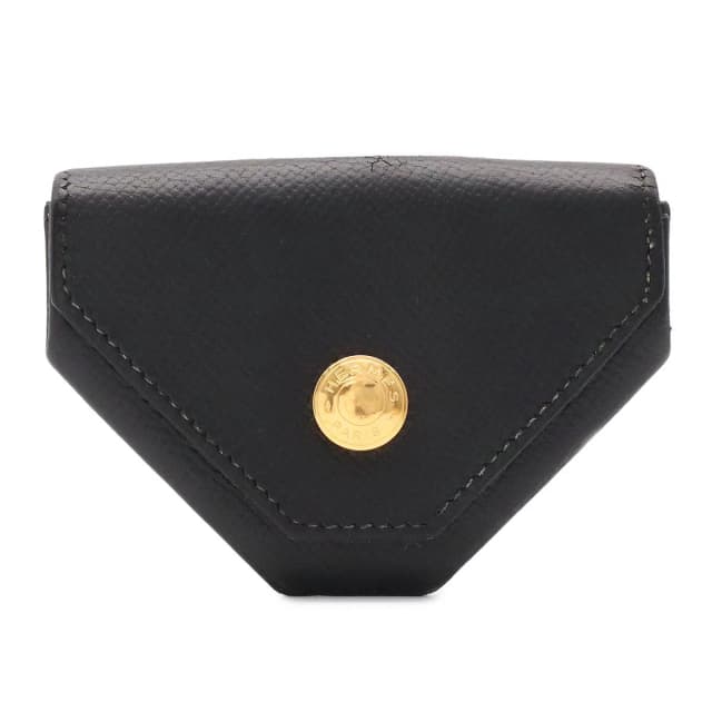 Hermès le Vanquatre Coin Purse Courchevel Leather Black Gold in Black Leather from The Reluxe, photo 1 of 1