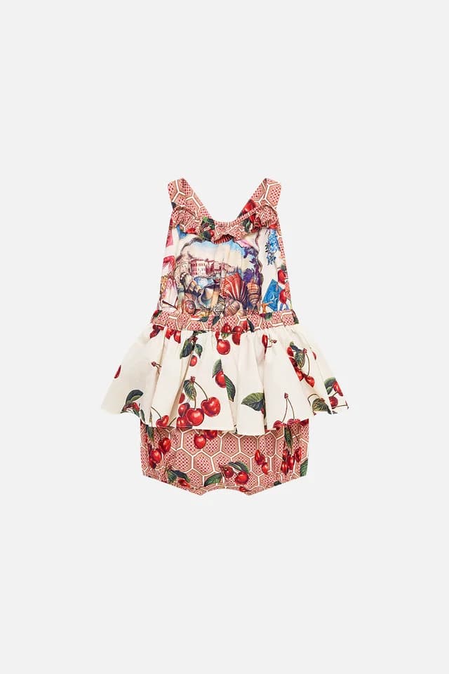 Camilla eBoutique BABIES CROSS BACK JUMP DRESS WITH FRILL NECK NOTES FROM THE ROAD, image 1 of 1 from CAMILLA