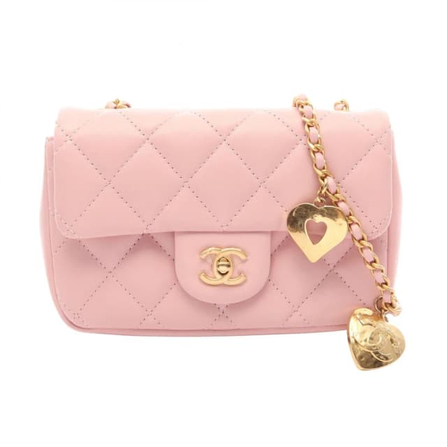 Chanel Shoulder Bag Mini Quilted Light Pink Lambskin Small Flap Chain in Pink Lambskin from The Reluxe, photo 1 of 1
