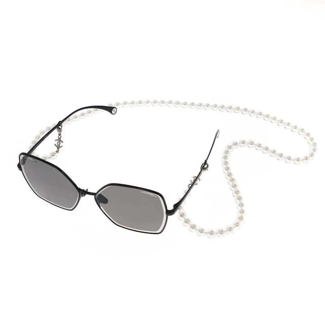 Chanel Pearl Code Butterfly Frame Sunglasses Black 59 Eyewear in Black from The Reluxe, photo 1 of 1