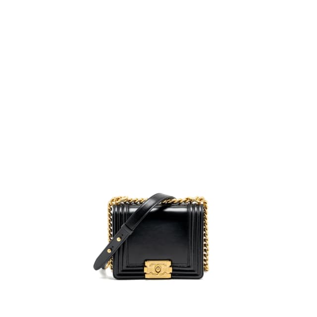 Chanel mini square boy bag limited edition calfskin black GHW (Microchip) in Black Calfskin from EMIER, photo 1 of 1