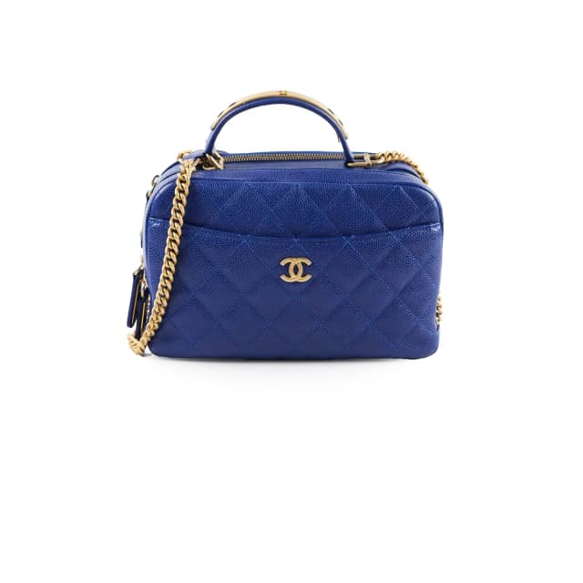 Chanel Leather Caviar Blue Bowling Bag in Blue Caviar leather from The Purse Affair, photo 1 of 1
