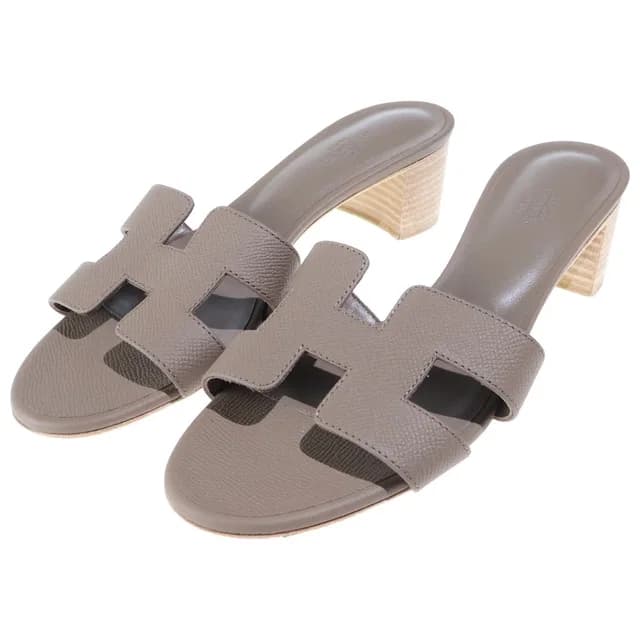 Hermès Oasis Sandals Etoupe Leather in Taupe Leather from The Reluxe, photo 1 of 1