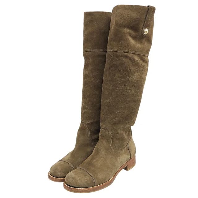 Louis Vuitton Suede Long Boots Brown Made 38 in Brown Suede from The Reluxe, photo 1 of 1