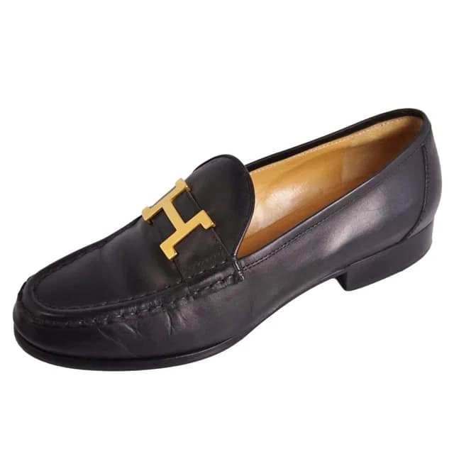 Hermès Loafers Moccasins Constance Leather Heels in Leather from The Reluxe, photo 1 of 1