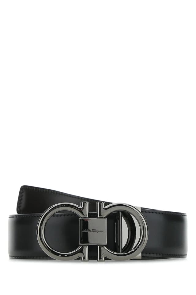 Ferragamo Double Adjus Belt — Black Calf in Black Calfskin from HEWI, photo 1 of 1
