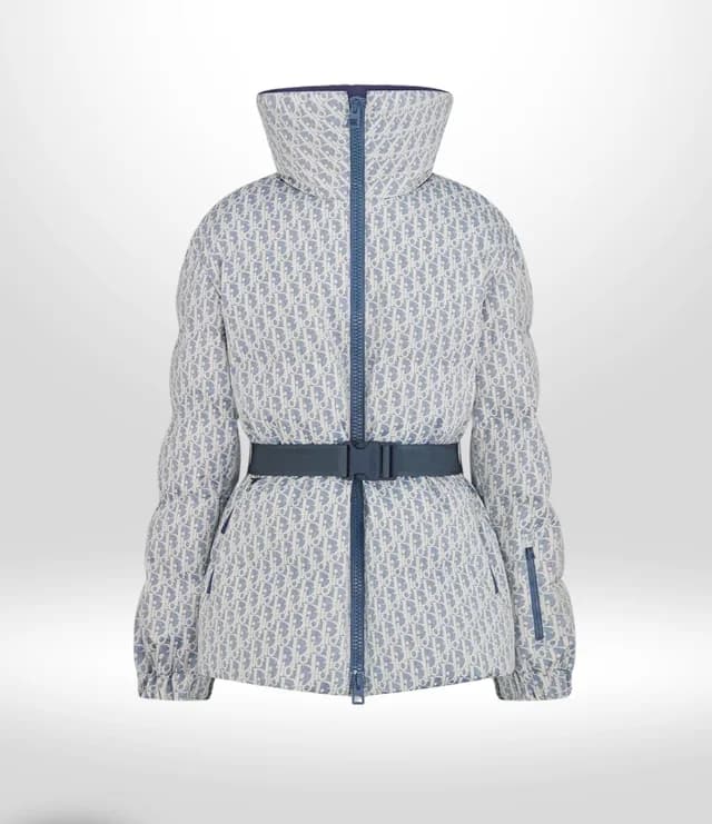 Dior Alps Belted Blue Puffer Monogram Ski Jacket Sz 38 in Blue from Revivre Luxury Consignment, photo 1 of 1