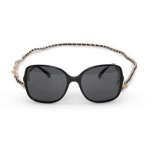 Chanel Square Frame Sunglasses With Chain in Black from Blue Spinach, photo 1 of 1
