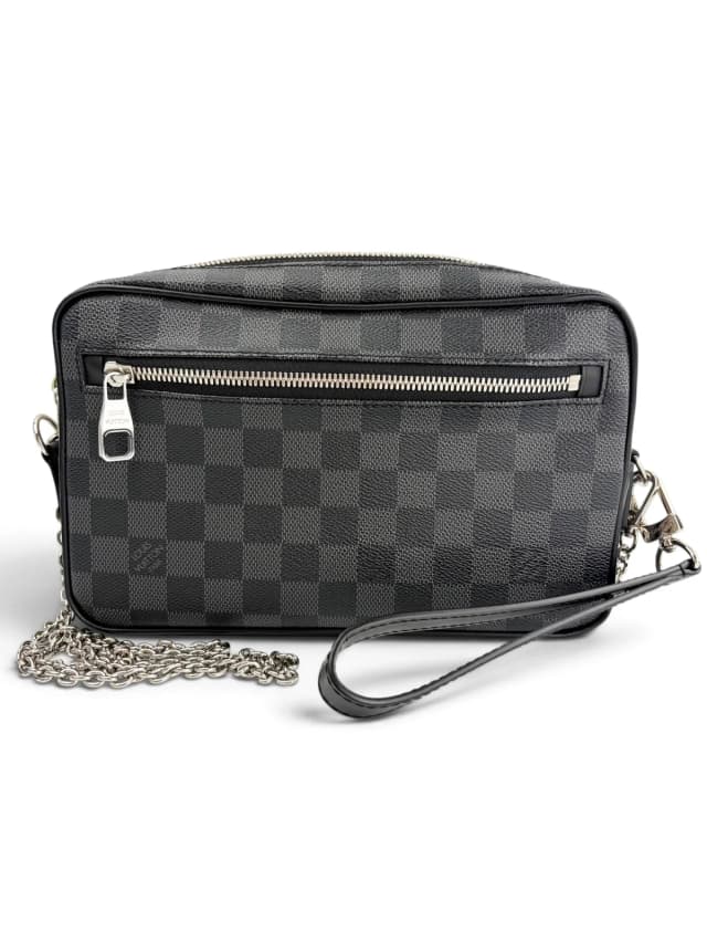 Louis Vuitton Graphite Damier Ebene Kasai Wristlet in Brown Canvas from Season 2 Consign, photo 1 of 1