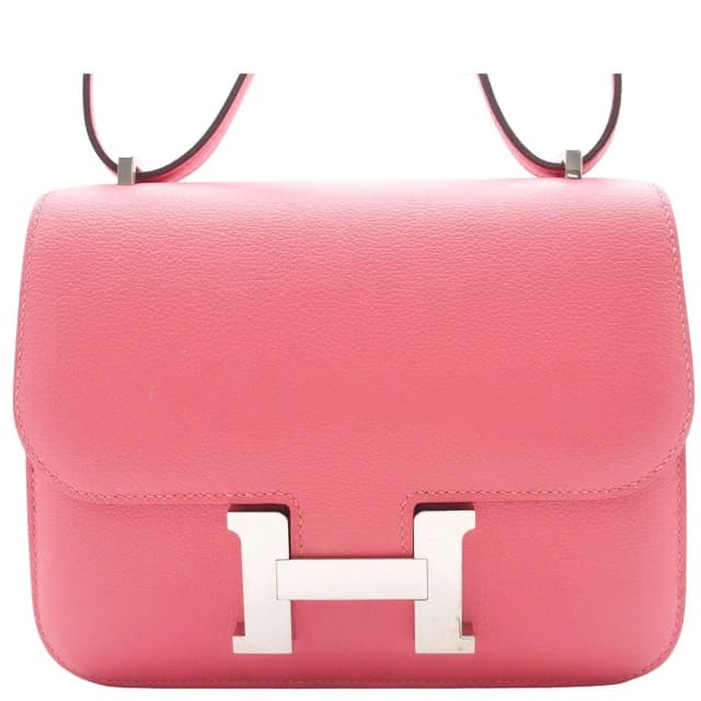 Hermès Constance 3 Mini Rose Azalea Silver Evercolor Shoulder Bag in Pink from The Reluxe, photo 1 of 1