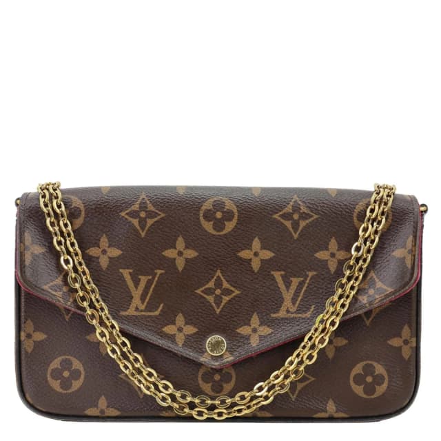 Louis Vuitton Felicie Pochette Monogram Canvas Crossbody Bag Brown in Brown Coated canvas from Dallas Designer Handbags, photo 1 of 1