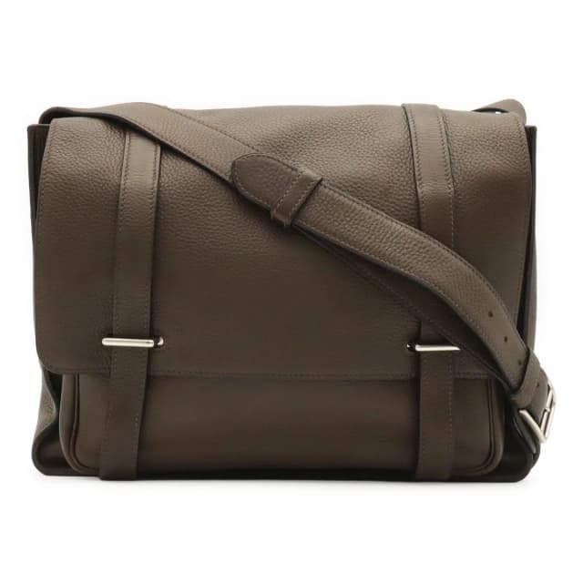Hermès Steve Besace 35 Shoulder Bag Crossbody Taurillon Clemence Leather Brown in Brown Clemence leather from The Reluxe, photo 1 of 1