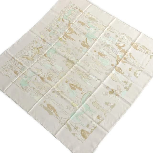 Hermès Scarf Carre 90 Light Pink Light Brown Multi Paddock in Brown from The Reluxe, photo 1 of 1