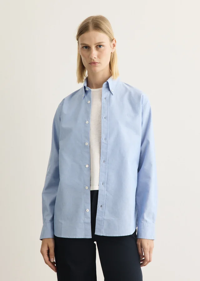 A.P.C. Kayla Button Down Shirt in IAB LIGHT BLUE, image 1 of 1 from Incu