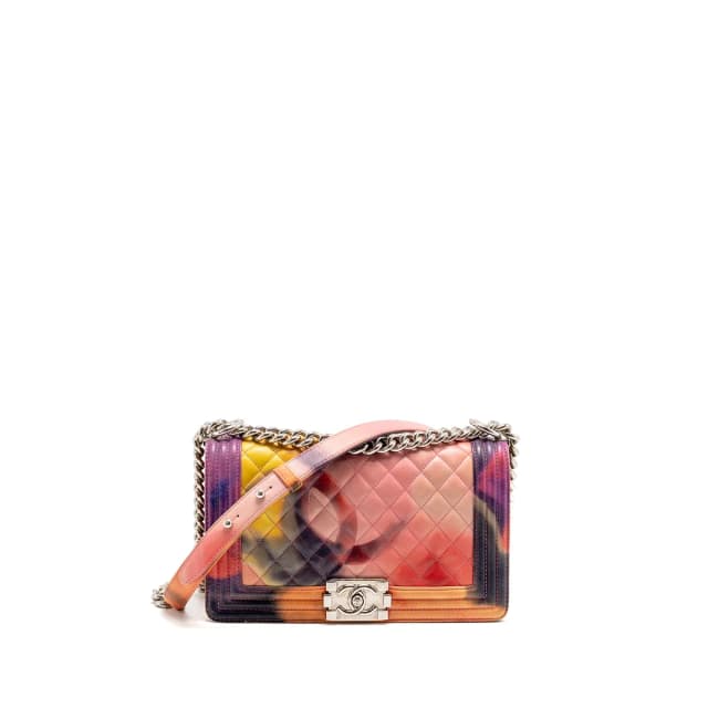 Chanel Medium Boy Bag Flower Print Lambskin Multicolour SHW in Lambskin from EMIER, photo 1 of 1