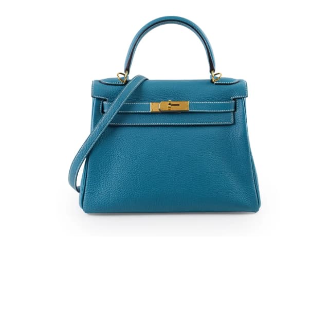 Hermès Kelly 28 Blue Jeans - Stamp B in Blue from The Purse Affair, photo 1 of 1