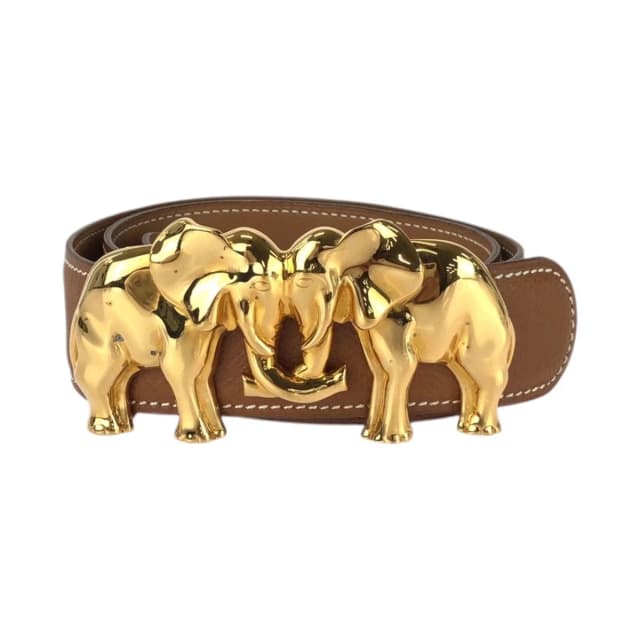 Hermès Reversible Belt 65 Brown Gold Leather Plated in Brown Leather from The Reluxe, photo 1 of 1