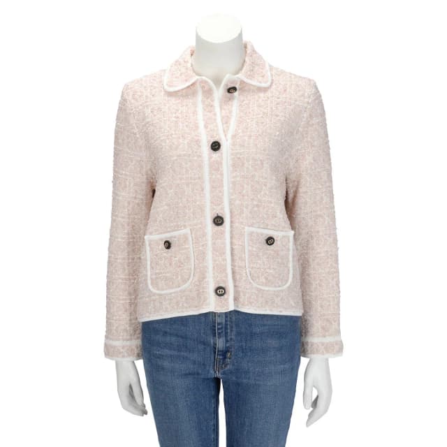 Dior Knit Macrocannage Jacket FR 42 in Peach Blossom Tweed from Blue Spinach, photo 1 of 1