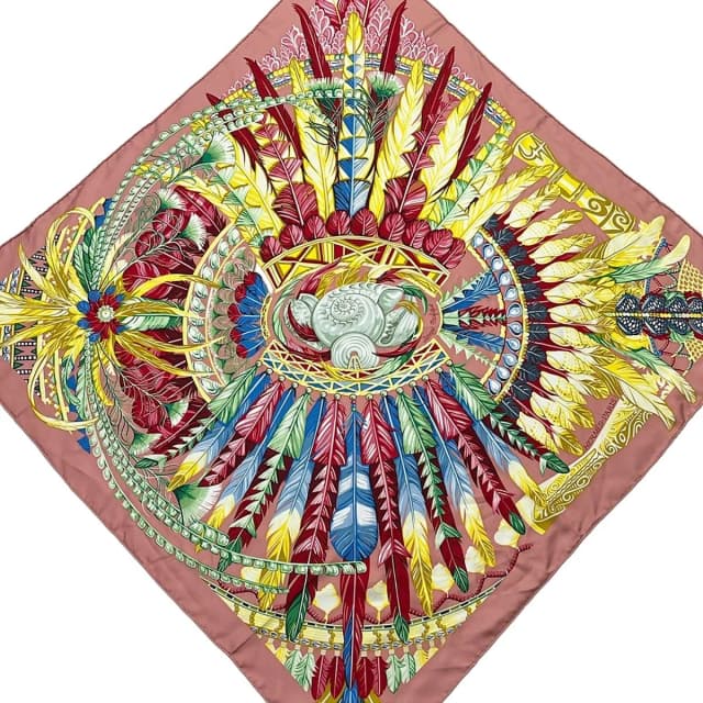 Hermès Scarf Carre 90 Pink Multi Danse Pacifique in Pink from The Reluxe, photo 1 of 1