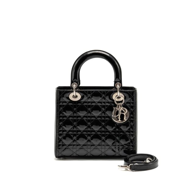 Medium Lady Dior Patent black SHW in Black Patent leather from EMIER, photo 1 of 1