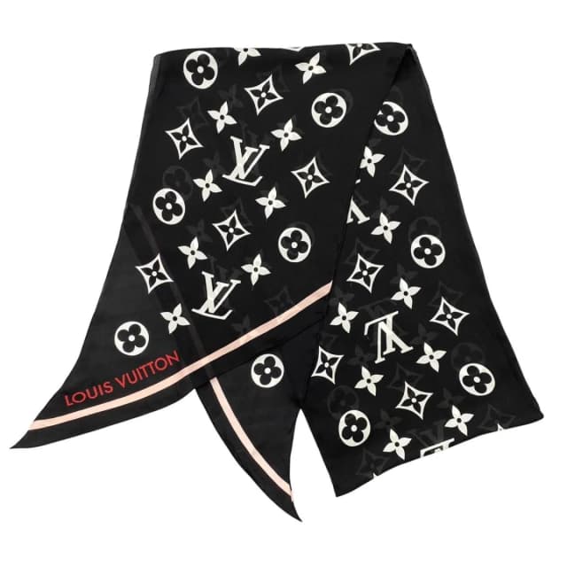 Silk Scarf Etole LV Idylle Monogram Noir Black Pink in Black Silk from The Reluxe, photo 1 of 1