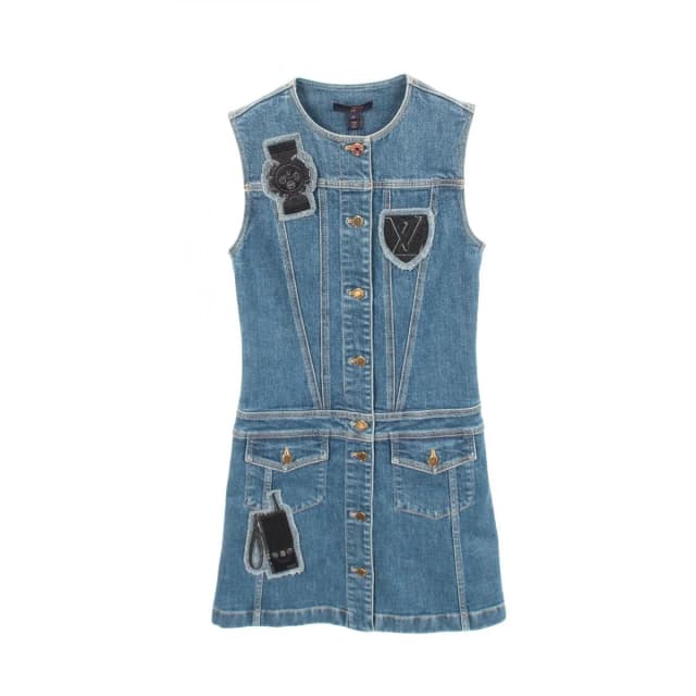 Louis Vuitton Dress Sleeveless Denim Dhm Cotton in Denim from The Reluxe, photo 1 of 1