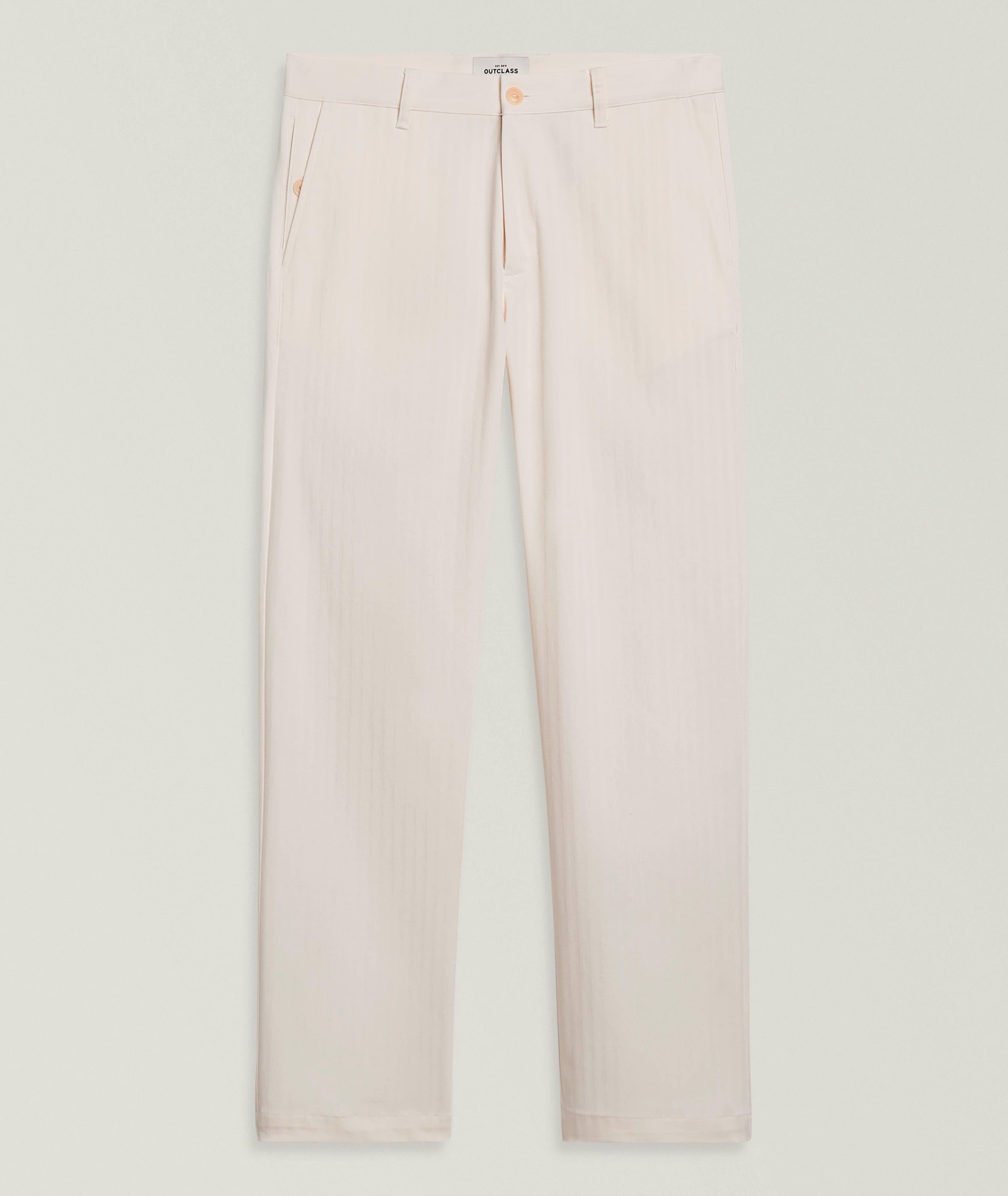 Outclass Herringbone Stretch-Cotton Engineer Pants in White Cotton & Cotton Blends, image 1 of 1 from Harry Rosen