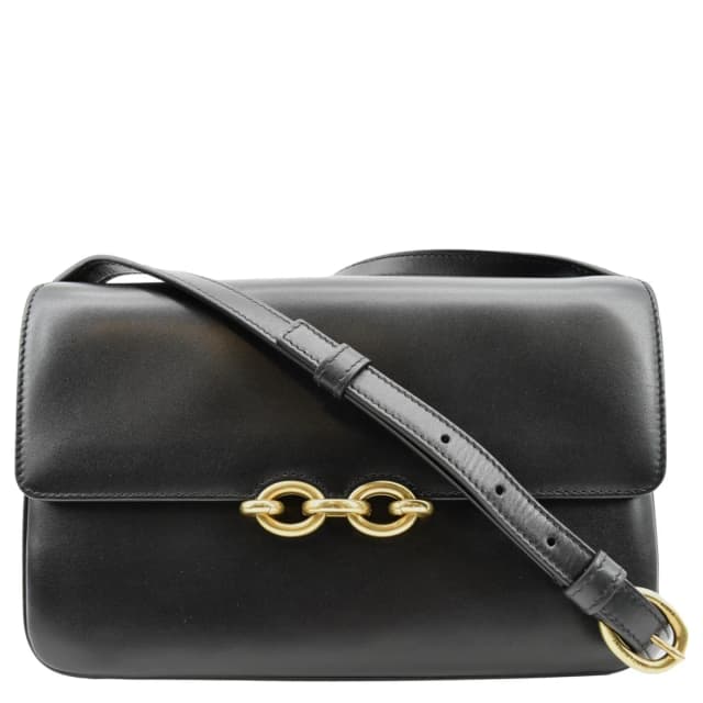 Saint Laurent Le Maillon Smooth Leather Shoulder Bag Black in Black Leather from Dallas Designer Handbags, photo 1 of 1