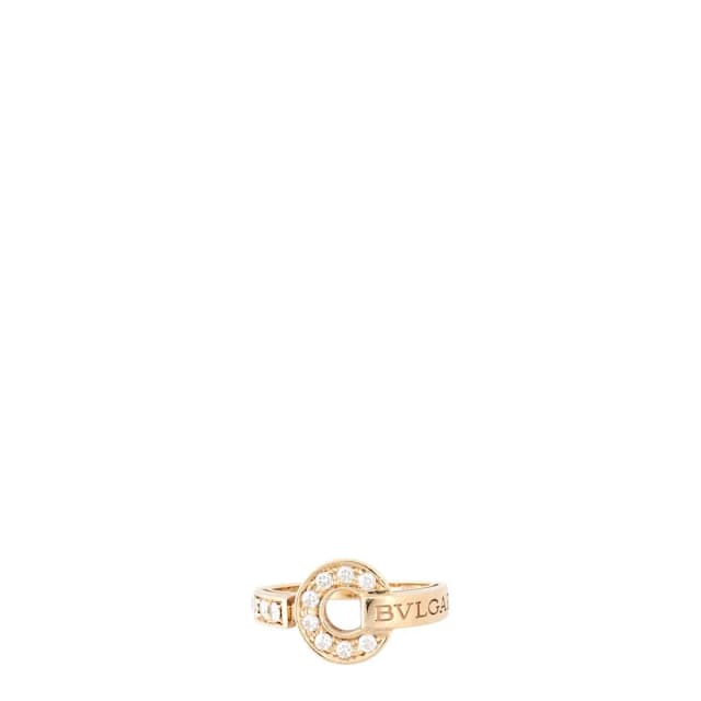 Bvlgari Bvlgari Diamond Paved 18k Rose Gold Ring in Pink from Luxe.It.Fwd, photo 1 of 1
