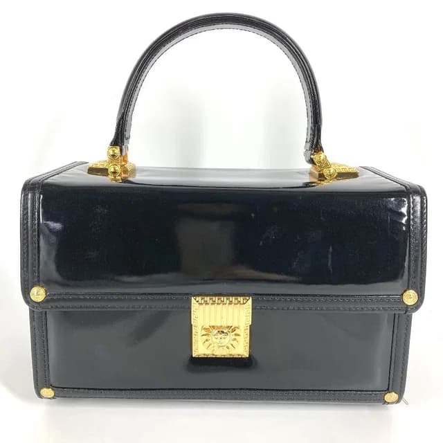 Versace Handbag Sunburst Logo Vanity Bag Patent Leather Black in Black Patent leather from The Reluxe, photo 1 of 1