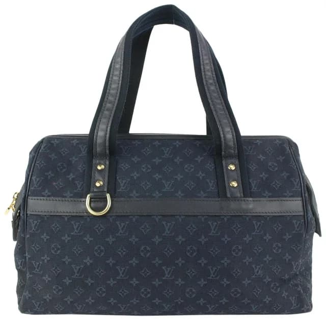 Louis Vuitton Navy Monogram Mini Lin Josephine GM Boston Speedy Bag in Navy Canvas from Bagriculture, photo 1 of 1