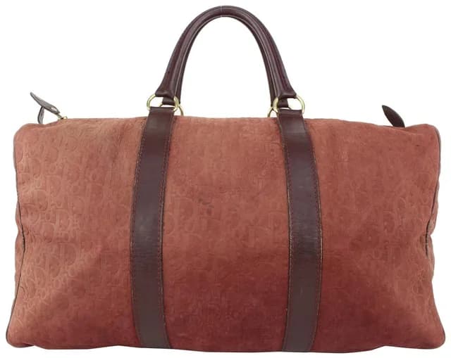 Dior Burgundy Embossed Monogram Trotter Suede Boston Duffle Bag in Burgundy Suede from Bagriculture, photo 1 of 1