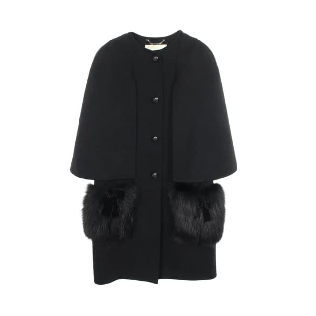 Fendi Fur Ribbon Cape Wool in Wool from The Reluxe, photo 1 of 1