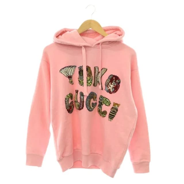Gucci Yuko Higuchi Bijou Hoodie Sweatshirt Pullover XXS Pink Multicolor in Pink Nylon from The Reluxe, photo 1 of 1
