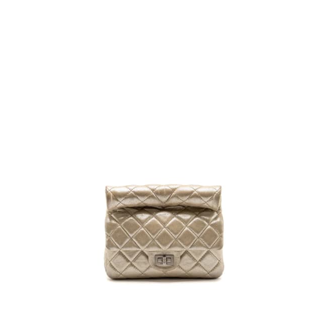 Chanel Mini 2.55 Reissue Roll Clutch Iridescent Calfskin Light Gold SHW in Gold Calfskin from EMIER, photo 1 of 1